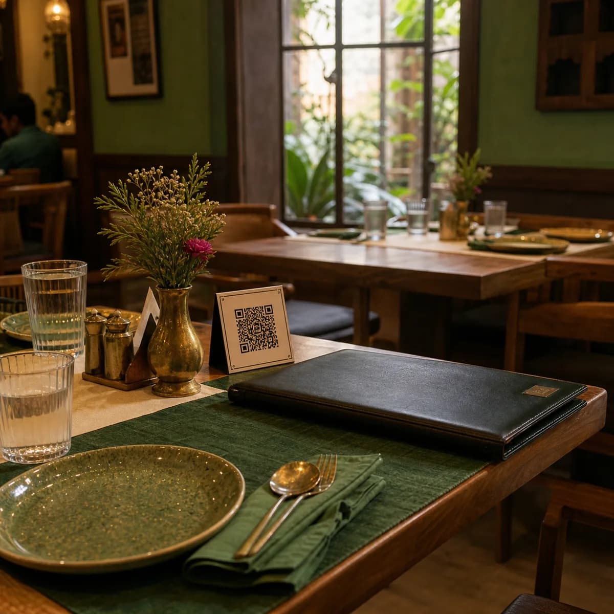 A restaurant table for a digital menu product